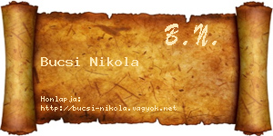 Bucsi Nikola névjegykártya